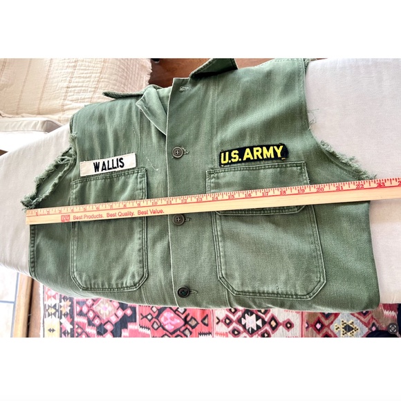 TRICIA FIX Embellished Vintage Army Jacket with Cut Off Sleeves - S - Picture 8 of 10